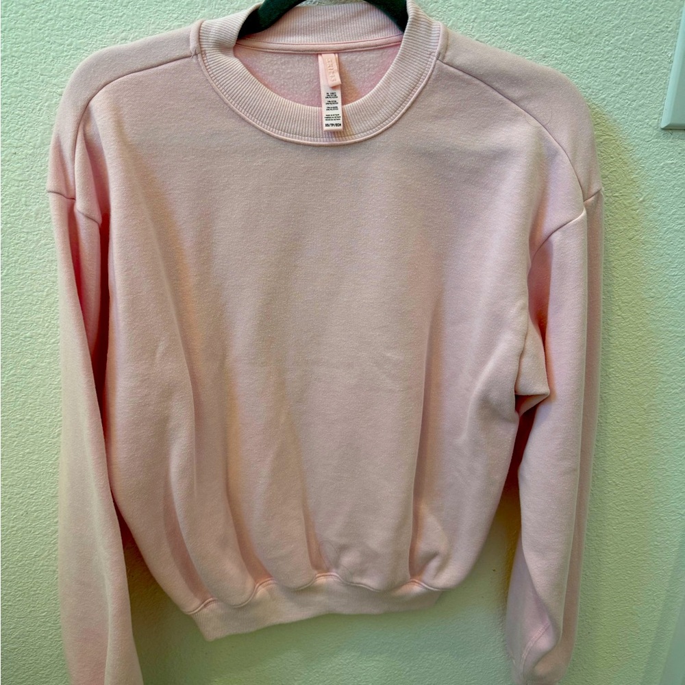 Skims cotton fleece classic crewneck cherry blossom size XS